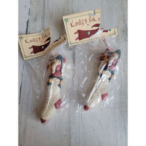 Vintage Kurt Adler elf stocking toy Santa Helper set ornament Xmas